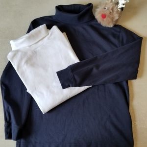 Two Lands End Kids Cotton Turtlenecks